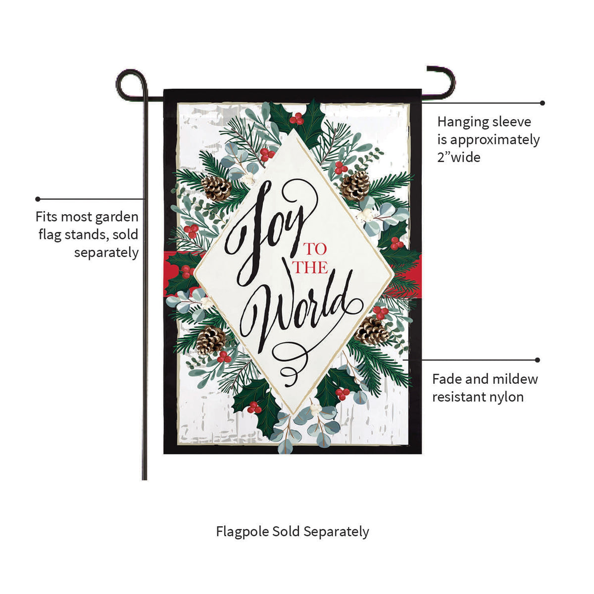 Joy to the World Applique Garden Flag