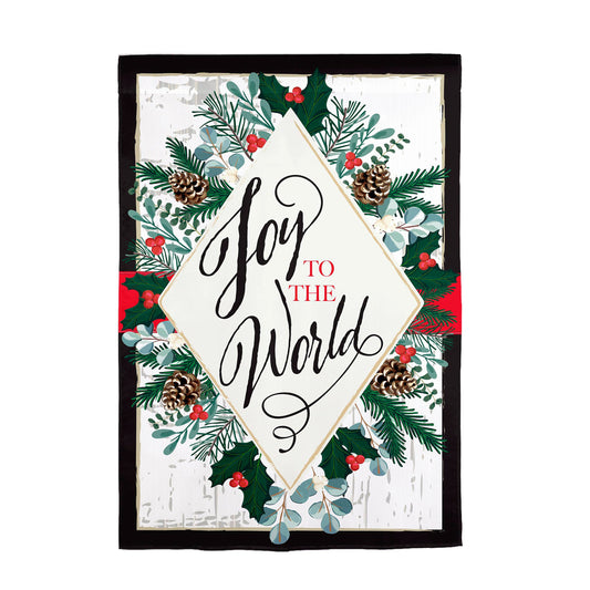 Joy to the World Applique Garden Flag
