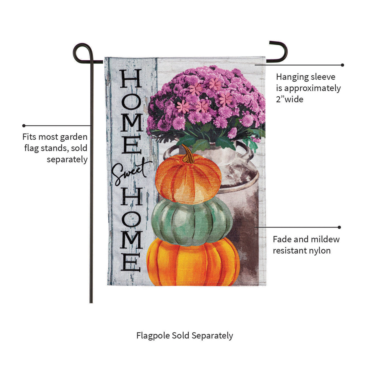 Rustic Fall Greetings Garden Burlap Flag