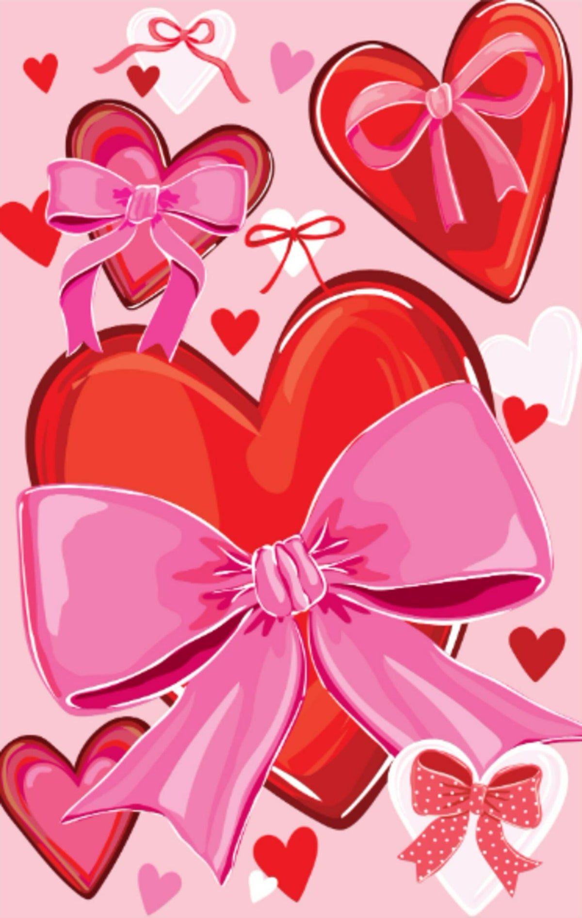 Bows & Hearts Applique House Flag