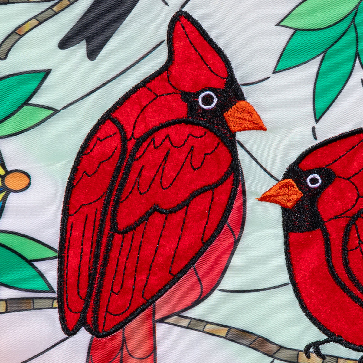 Stained Glass Songbirds Applique Garden Flag