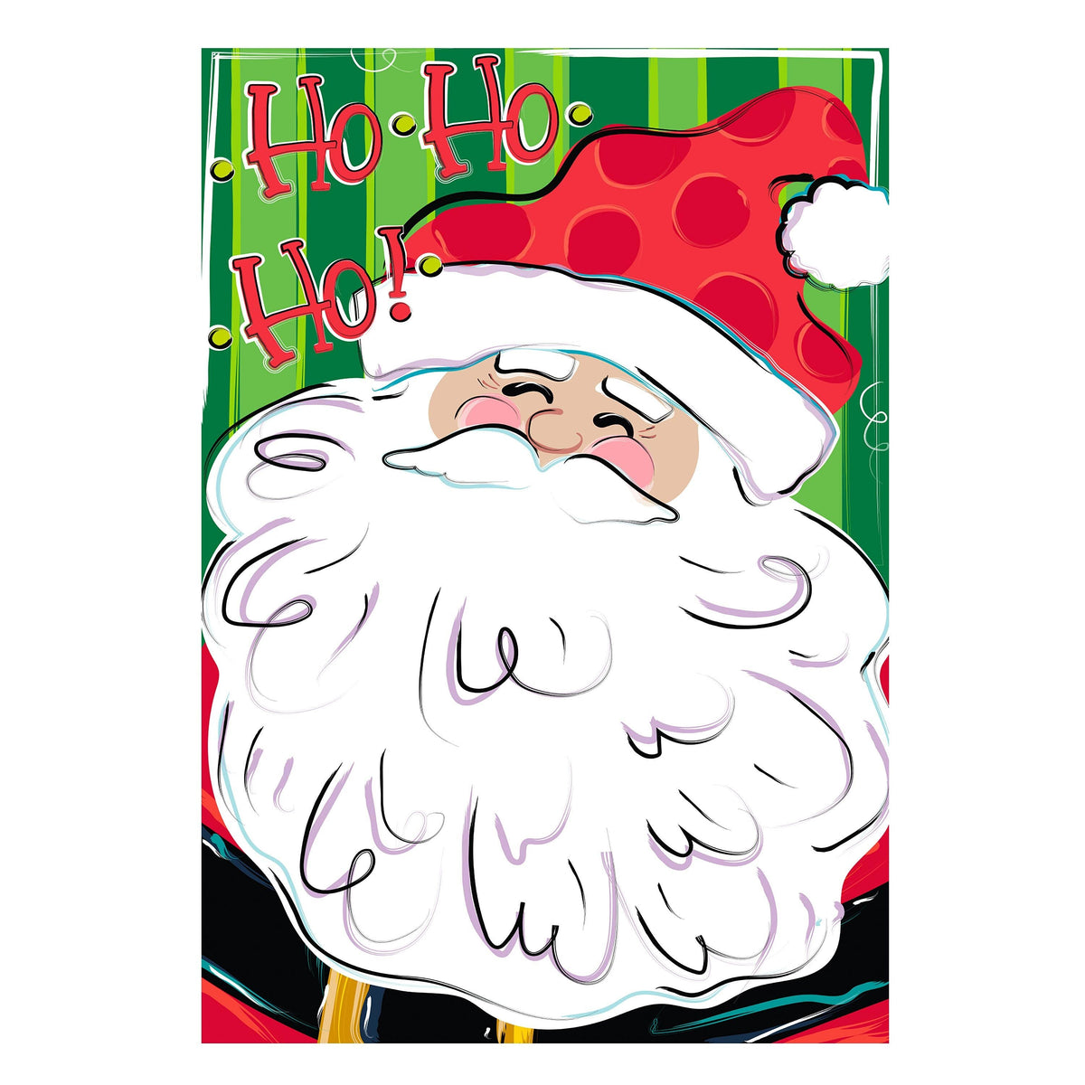 Ho Ho Ho Santa Applique House Flag