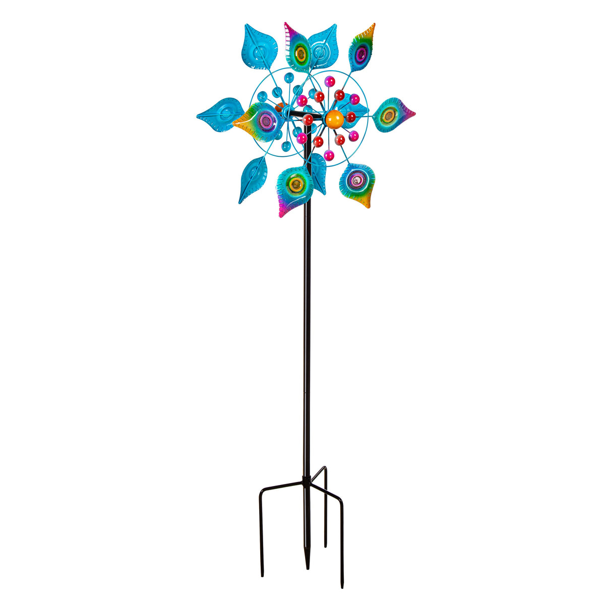 75"H Peacock Tail Wind Spinner