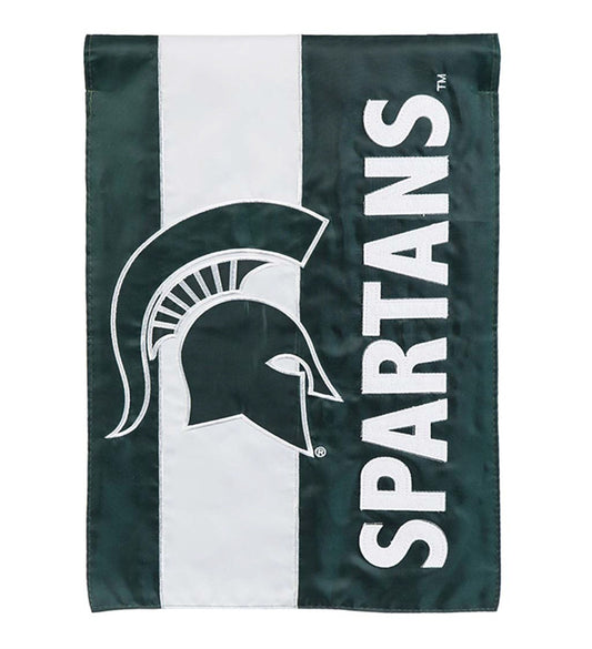 Double-Sided Embellished NCAA College Team Pride Applique House Flag, Michigan State