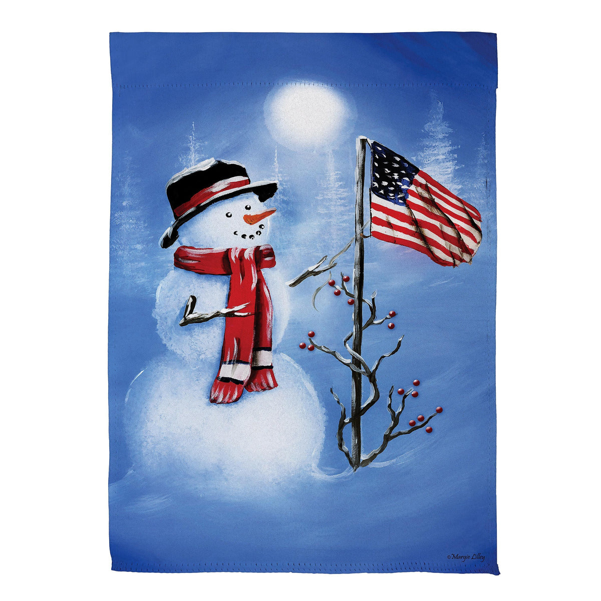 Patriotic Snowman Suede Garden Flag