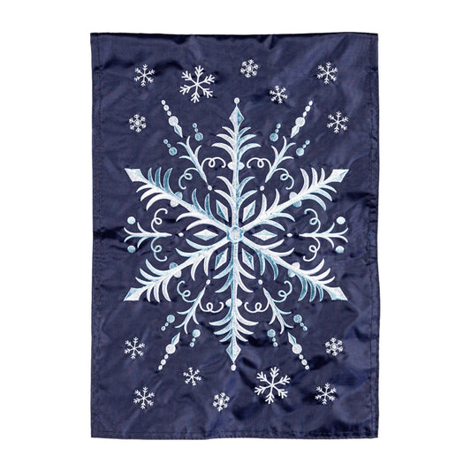 Snowflake Applique House Flag