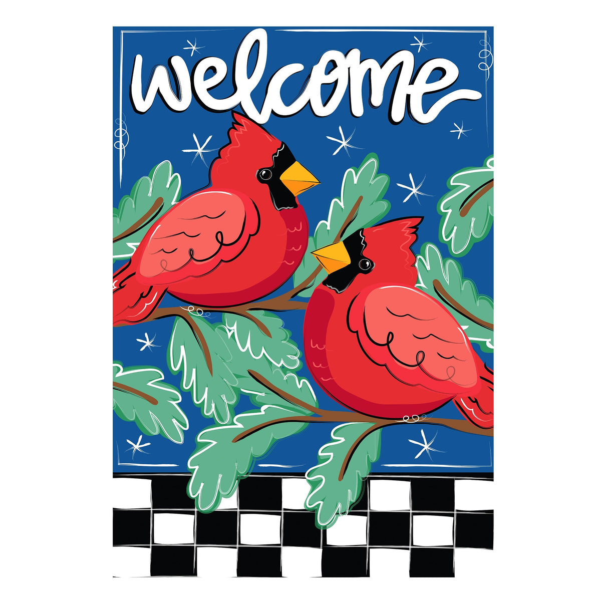 Welcome Winter Friends Applique Garden Flag