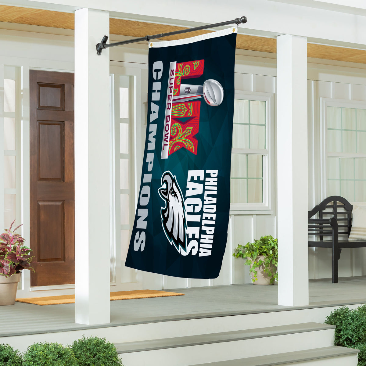 Philadelphia Eagles Super Bowl 59 Champions Single Sided Flag w/ 2 Grommets, 3'x5' Estate Size