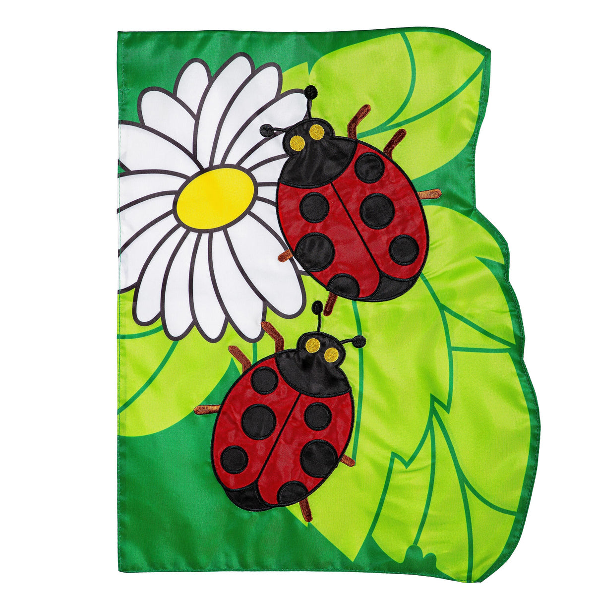 3D Ladybug Applique Garden Flag