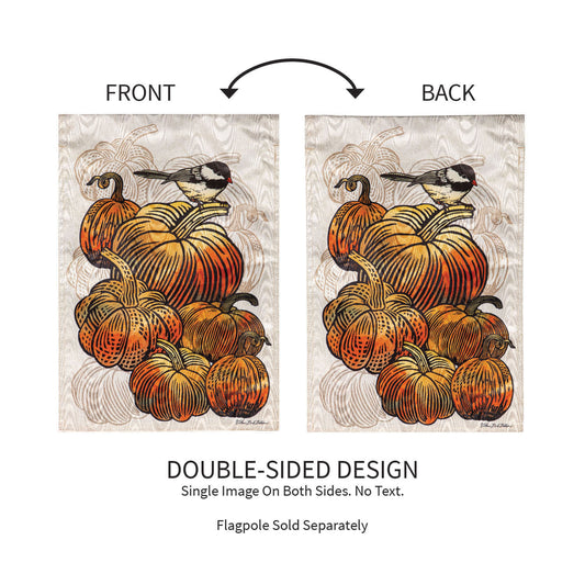 Beautiful Pumpkins Moire Garden Flag