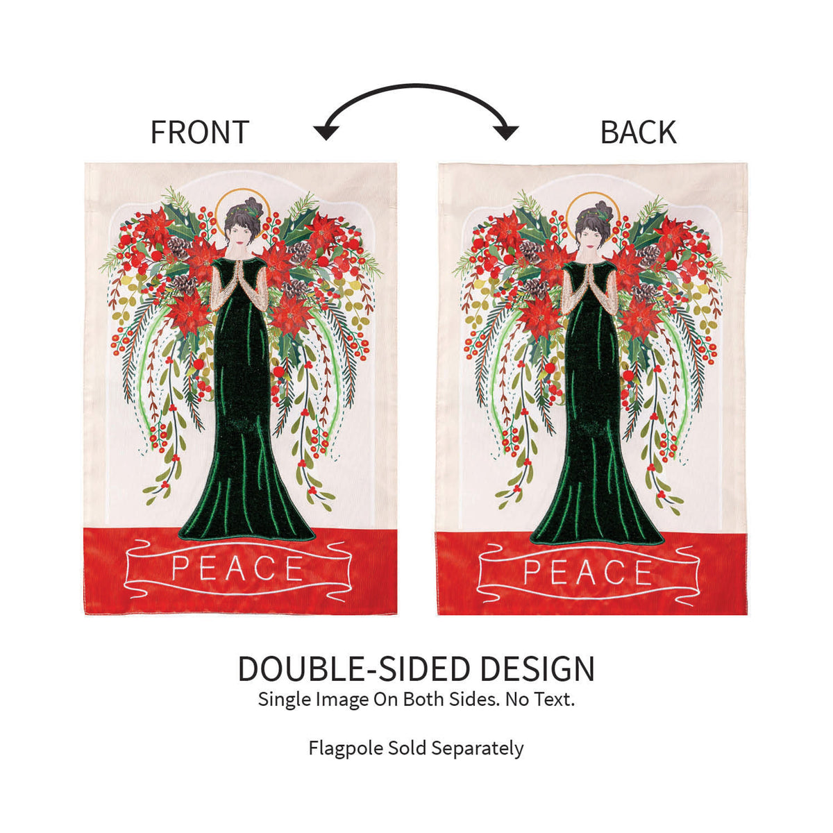 Floral Angel Applique Garden Flag