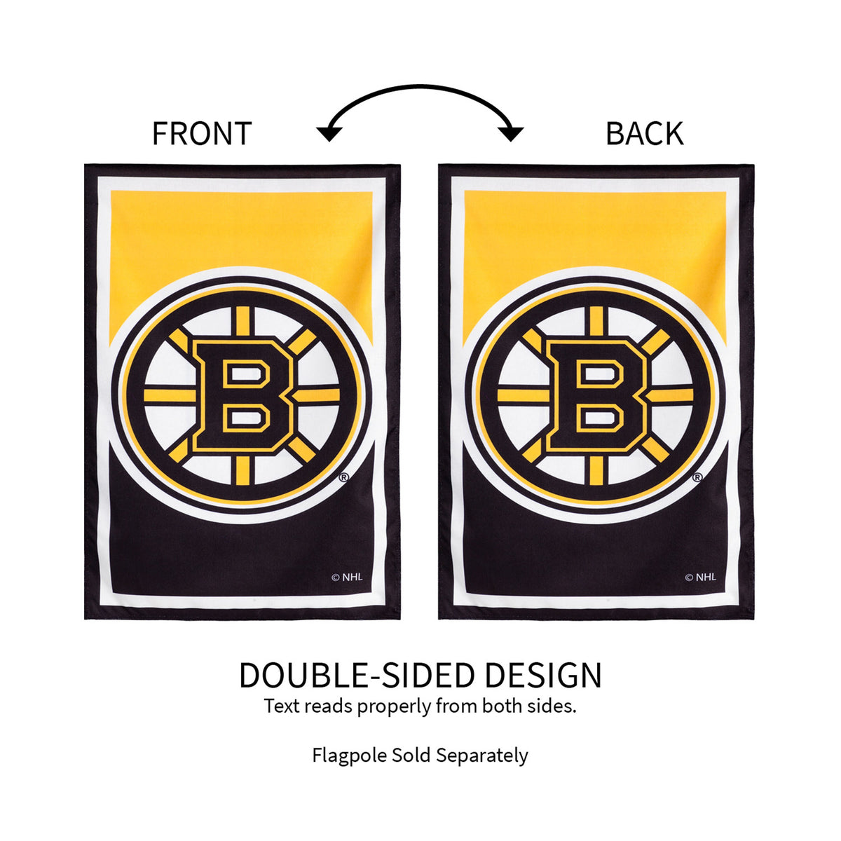 NHL Hockey Burlap House Flag, Boston Bruins