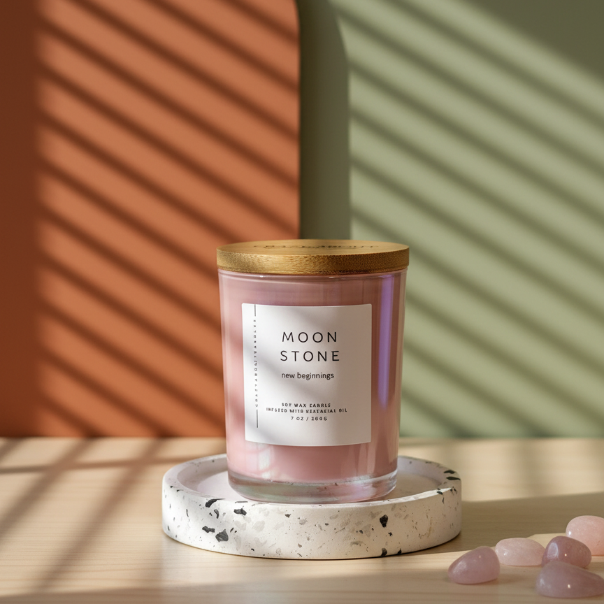 Energy Crystal Candle | Natural Soy Wax with Healing Crystals