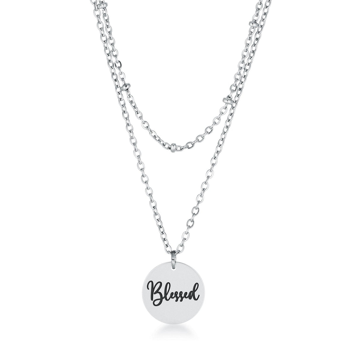 Avera Delicate Silver Plated Necklace Blessed Pendant