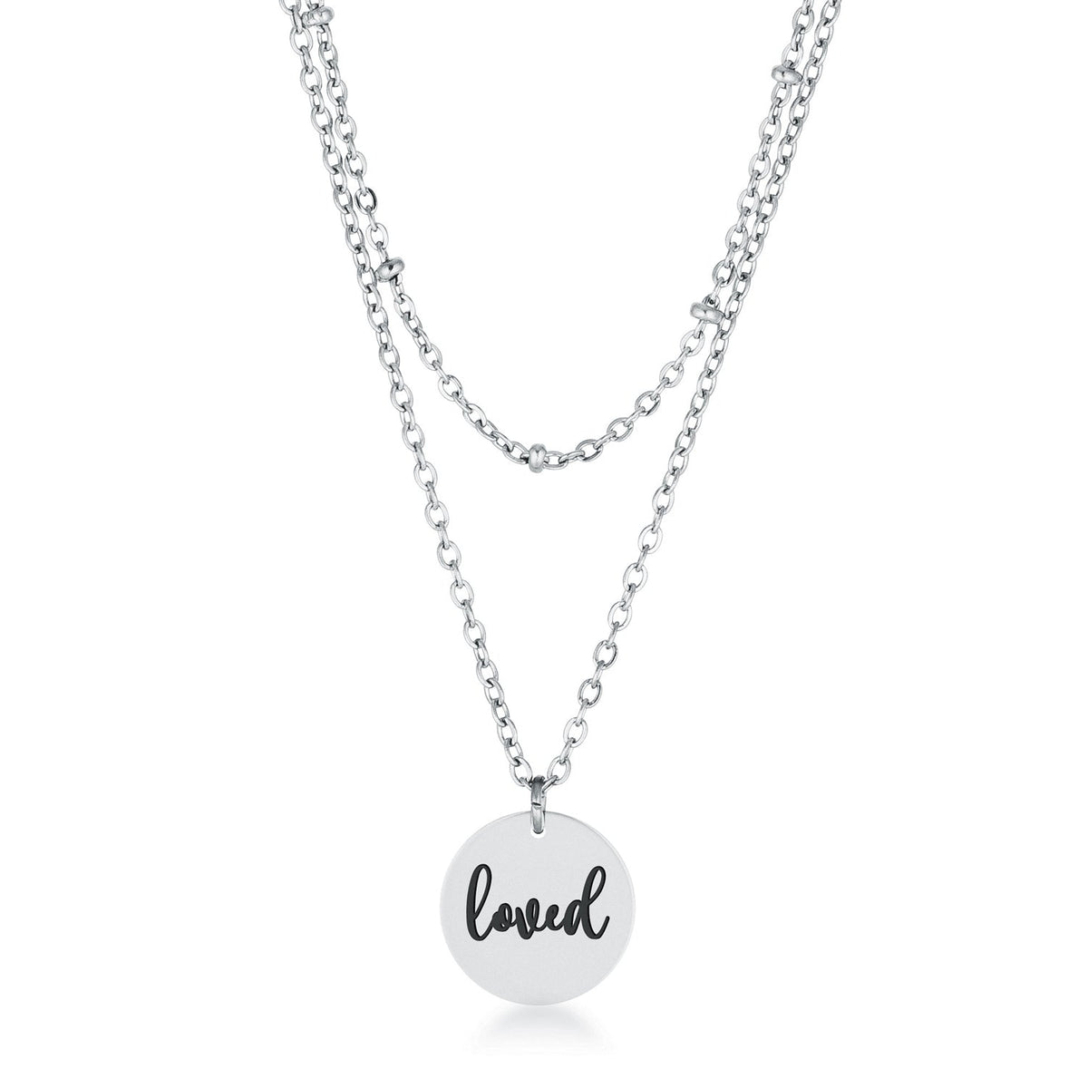 Avera Delicate Silver Plated Necklace Loved Pendant