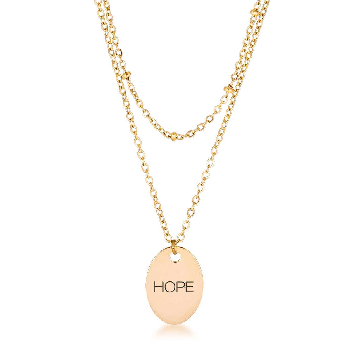 Avera Double Chain Hope Necklace In Radiant Gold