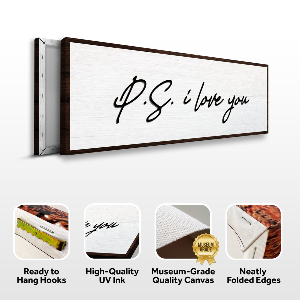Valentine P.S. I Love You Typography Sign