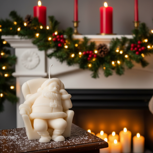 Napping Santa Candle | Sculptural Holiday Soy Wax