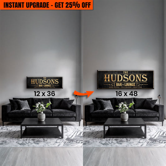 Upgrade Your 36x12 Inches Canvas 'Custom Bar Sign II' To 48x16 Inches Canvas