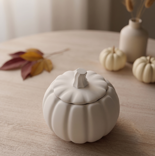 Jesmonite Pumpkin Candle | Sculptural Fall Décor
