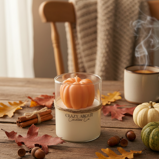 Pumpkin Candle in Glass Jar | Handcrafted Soy Wax