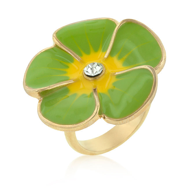 Avera Large Flower Cubic Zirconia Cocktail Ring in 14k Hamilton Gold