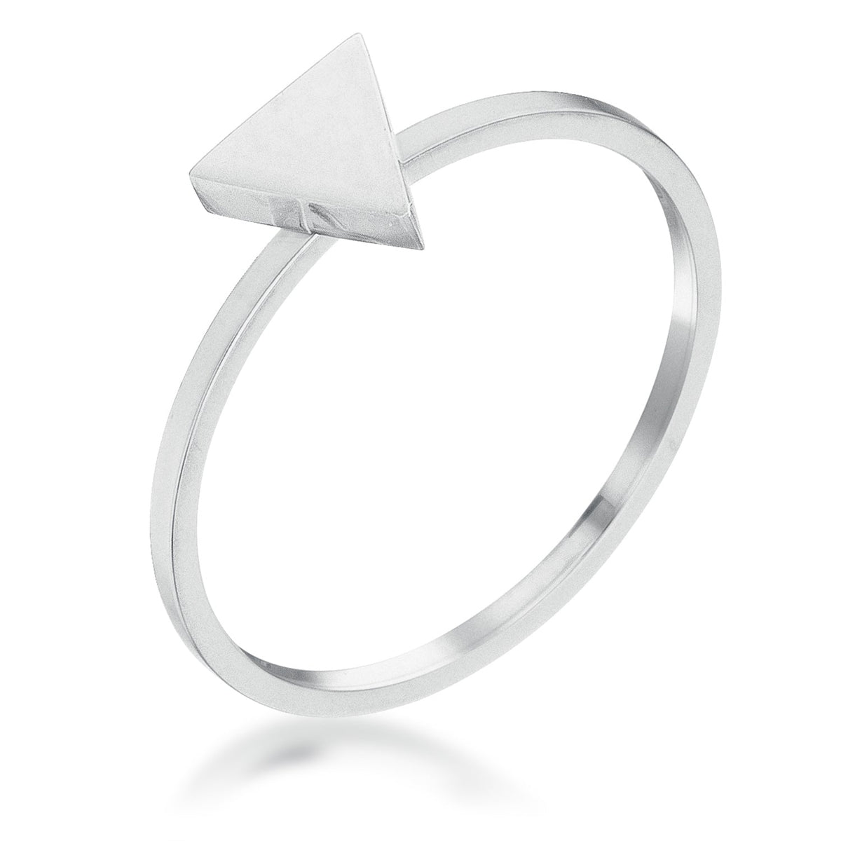 Avera Stainless Steel Triangle Stackable Ring In Pink