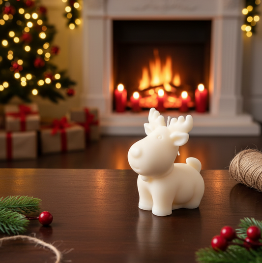 Reindeer Christmas Candle