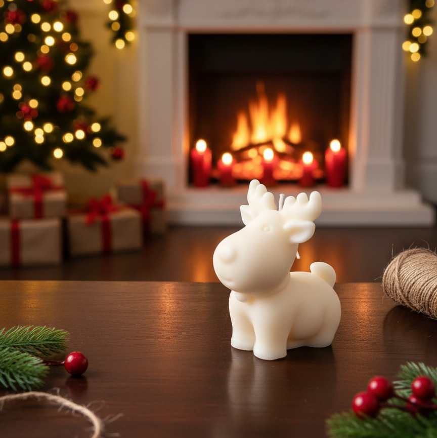 Reindeer Christmas Candle