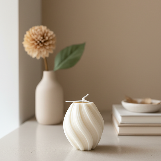 Ribbed Twirl Candle | Handcrafted Sculptural Soy Wax