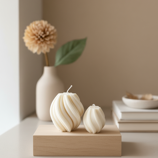 Ribbed Twirl Candle | Handcrafted Sculptural Soy Wax