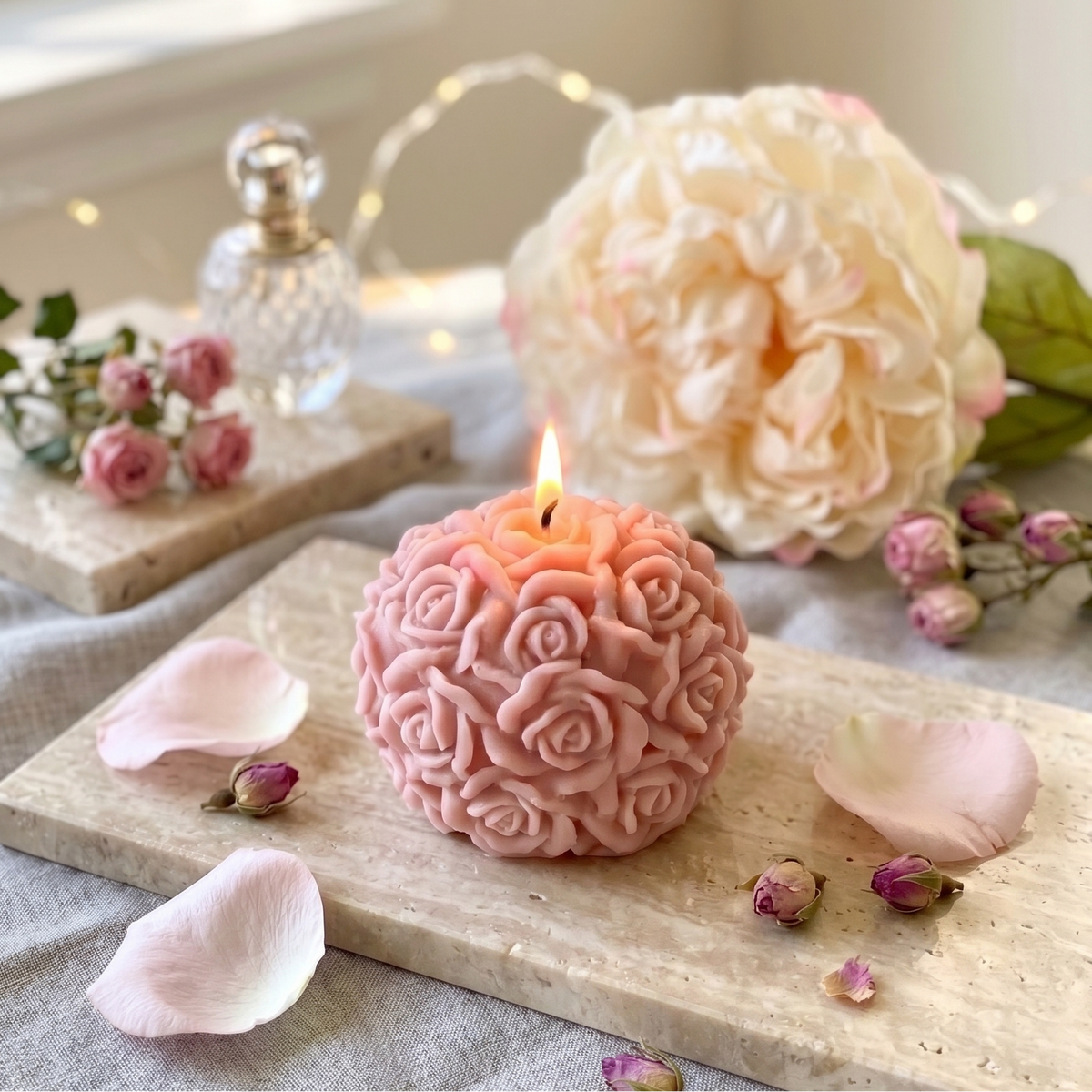Rose Blossom Sculpture Candle