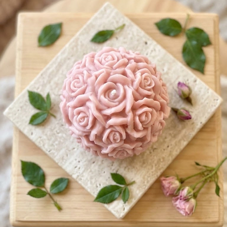 Rose Blossom Sculpture Candle