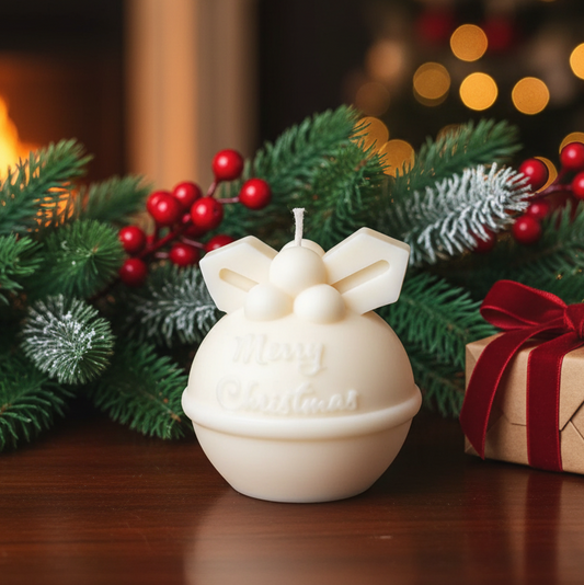 Round Bell Christmas Candle - Festive Holiday Decor for Your Home