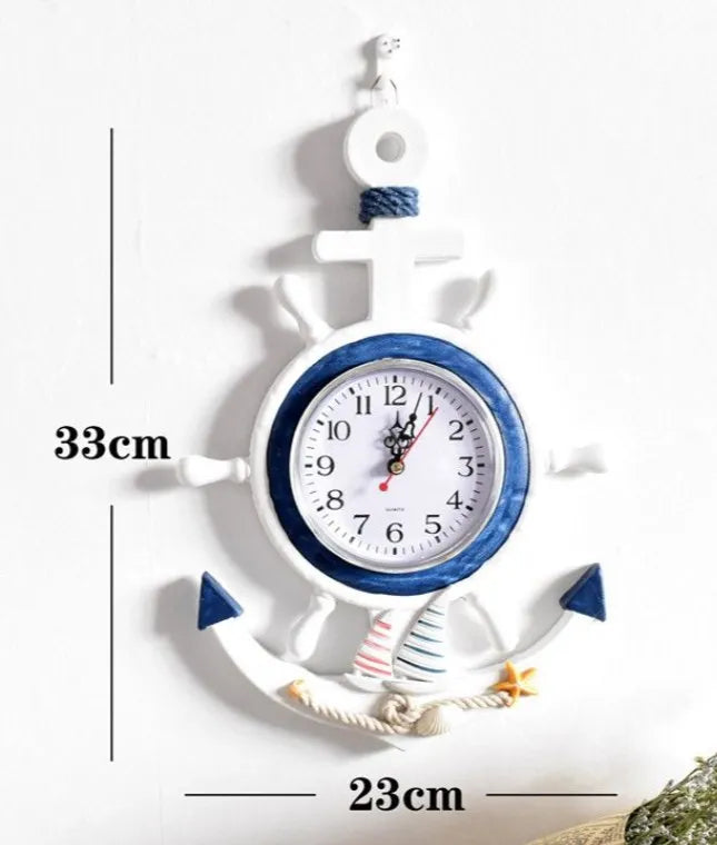 Life ring clock beach sea nautical theme boat decoration wall hanging decoration factory mediterranean ocean handmade  WJ721