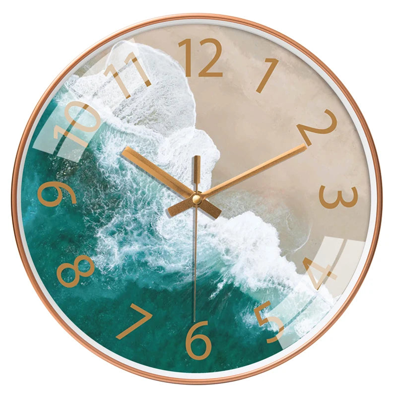 Coastal Themed Wall Clock Vacation Style For Seaside Villas Coastal Living Rooms Bedrooms Wall Clock Noiseless