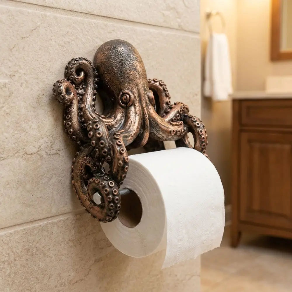 Resin Sea Turtle Toilet Paper Holder Coastal Style Cute Bathroom Tissue Holder Marine Animal Beach Themed