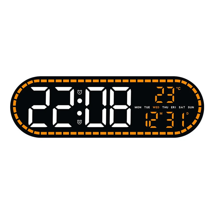 Large Digital Wall Clock Temperature and Date Week Display Electronic LED Table Alarm Clocks Brightness Adjustable 12/24H Format