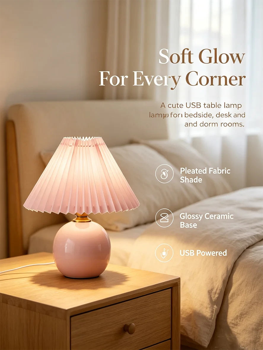 New Modern Simple LED Table Lamp for Home Lighting Home Decor Nordic American Italian Style Off Yellow Blue Pink Green