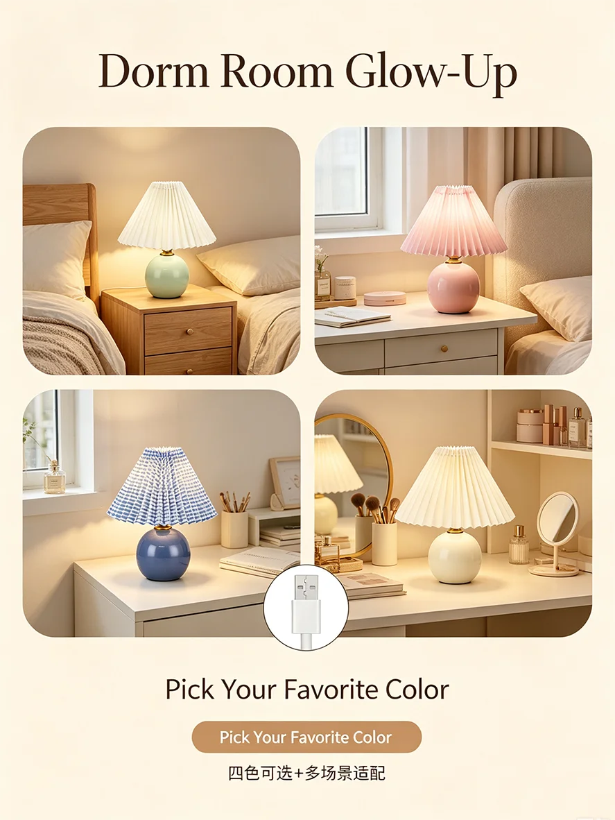 New Modern Simple LED Table Lamp for Home Lighting Home Decor Nordic American Italian Style Off Yellow Blue Pink Green