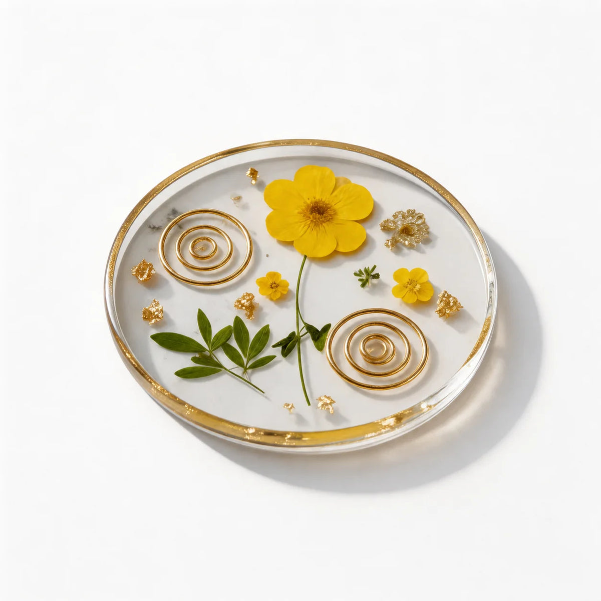 Pressed Flower Acrylic Coaster, Printed With Flowers, Suitable For Table Decoration And Women'S Birthday Gifts