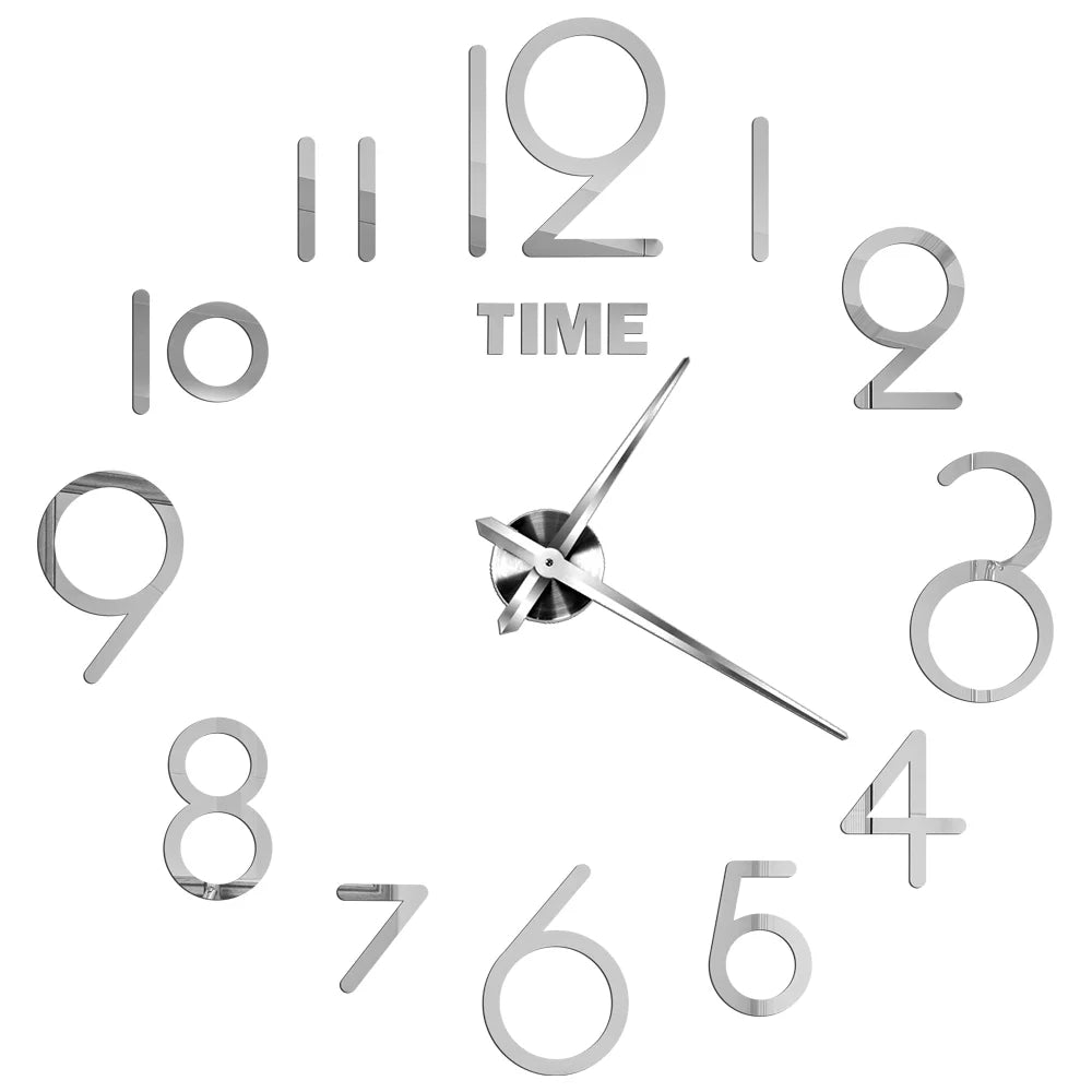 2026 Modern Design Large Wall Clock 3D DIY Quartz Clocks Fashion Watches Acrylic Mirror Stickers Living Room Home Decor Horloge