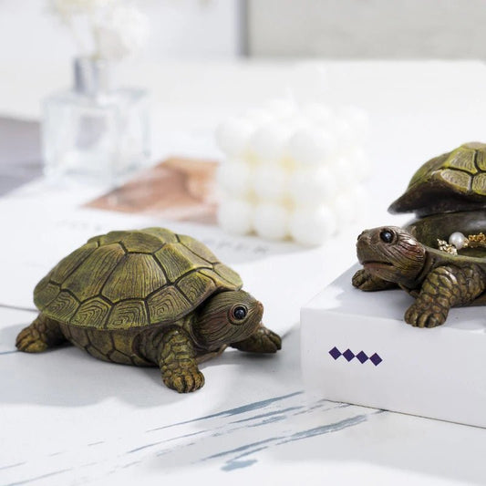Turtle Resin Statue Figurine Micro Landscape Ornaments Storage Box Perfect for Outdoor Lawn Gardens Home Art Decor - Unique Finds Market LLC