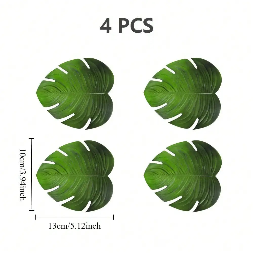 4/6pcs/set Plant Coasters EVA Simulation Turtleback Leaf Placemat Waterproof Non-slip Anti-scald Leaf Decorative Coffee Mat