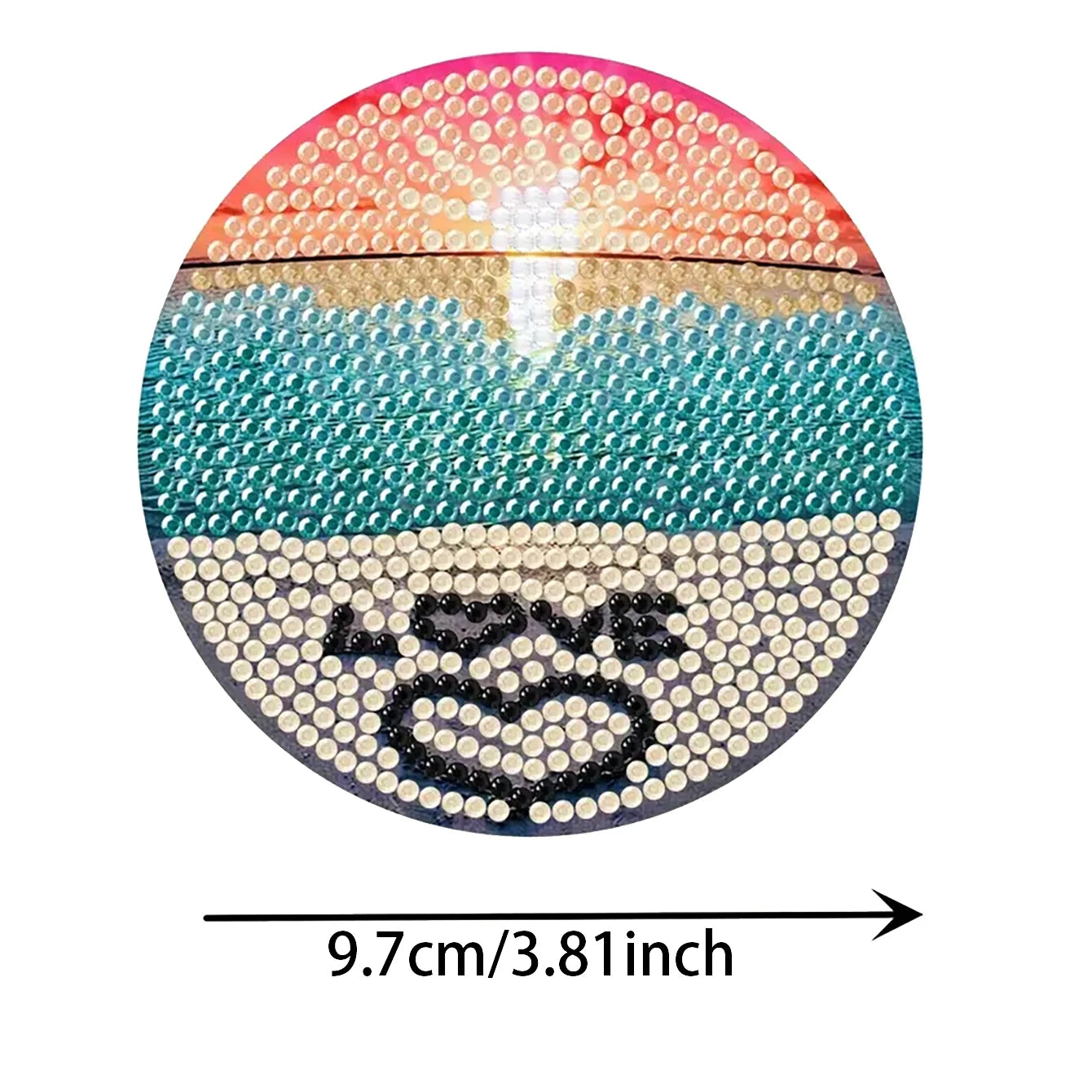 8 pieces/set Landscape Diamond Painted Coaster Set with Bracket DIY Coaster Beginner Coaster, Craft Supplies Gift
