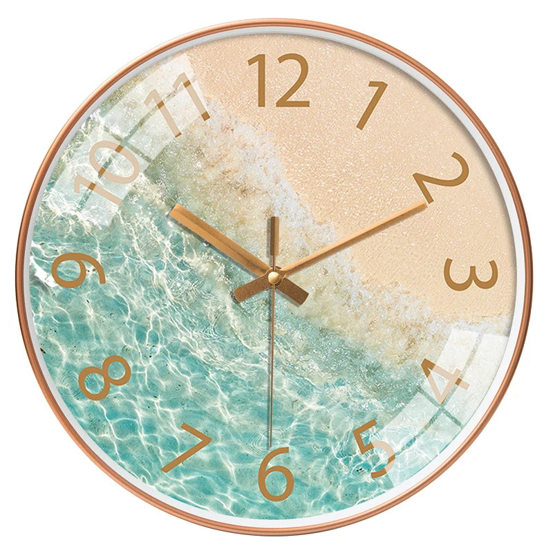 8inch Coastal Themed Wall Clock Vacation Style For Seaside Villas Coastal Living Rooms Bedrooms Wall Clock Noiseless 20CM