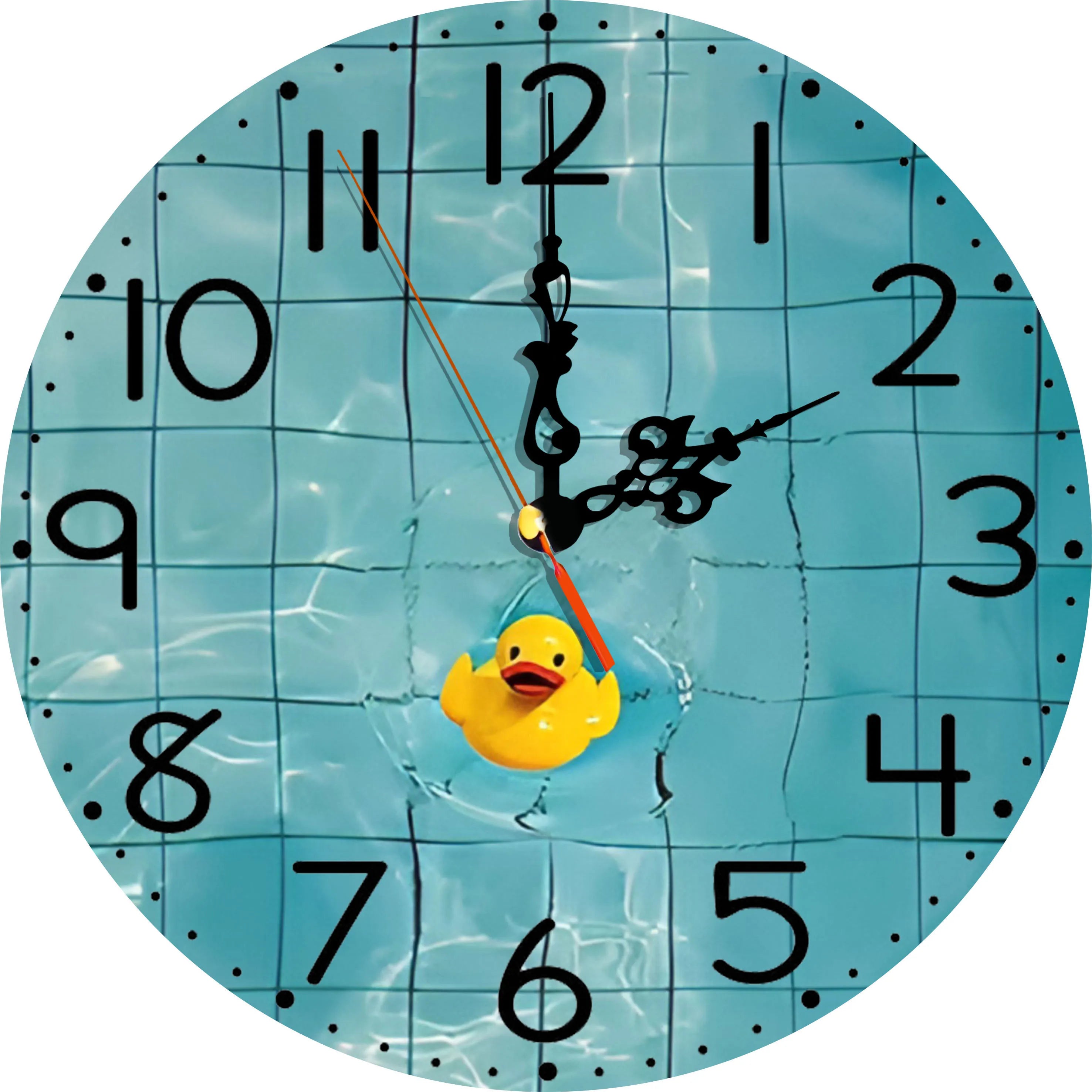 Silent Wooden Round Wall Clock, Non-Ticking Decor Wall Watch for Home Bedroom Living Room, AA Battery Not Included