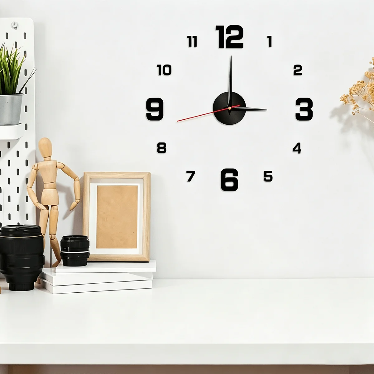 Glow-In-The-Dark DIY Wall Clock Creative Design Mirror Surface Wall Decor Sticker Clock, Minimalist Decorative Clock, Silent Wall Sticker Clock, Living Room Bedroom Wall Sticker Creative Clock (Glow-In-The-Dark Model Only Glo