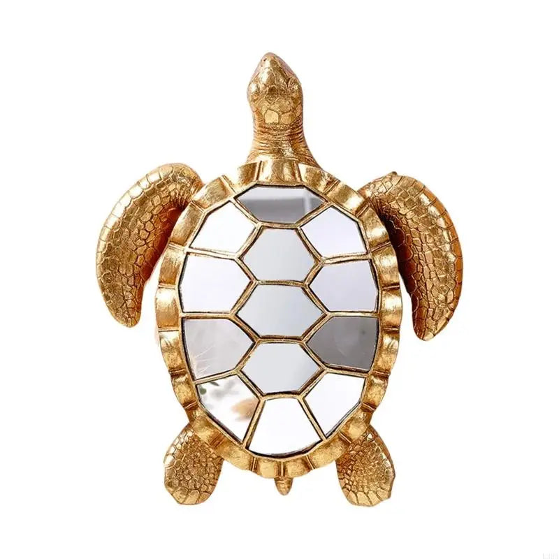 Resin Sea Turtles Statue Turtles Wall Sculpture Turtles Mirror Wall Decors Decorative Hanging Mirror Wall Mounted Mirror