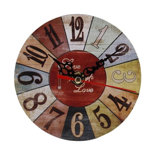 Silent Wooden Decorative Round Wall Clock Battery Operated Wall Clocks Home Decoration Round Wall Clock - Unique Finds Market LLC